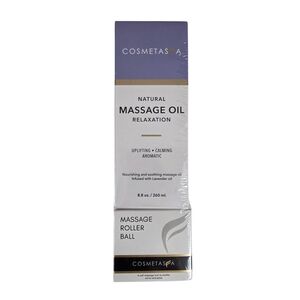 Cosmetasa Natural Massage Oil NEW With Massage Roller Ball -Lavender Oil -8.8 oz